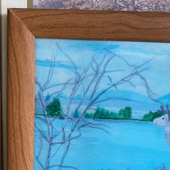 Vintage Framed Hologram “Deer In The Mountains” - Picture 6 of 12